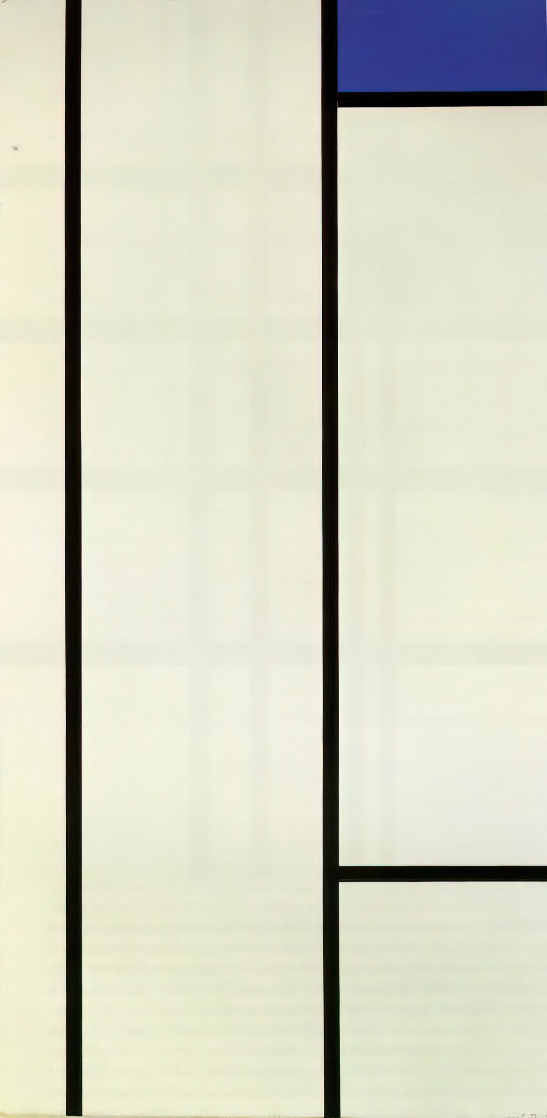 Piet Mondrian Abstract Paintings: The Evolution of Neoplasticism - Vertical Composition with Blue and White by Piet Mondrian