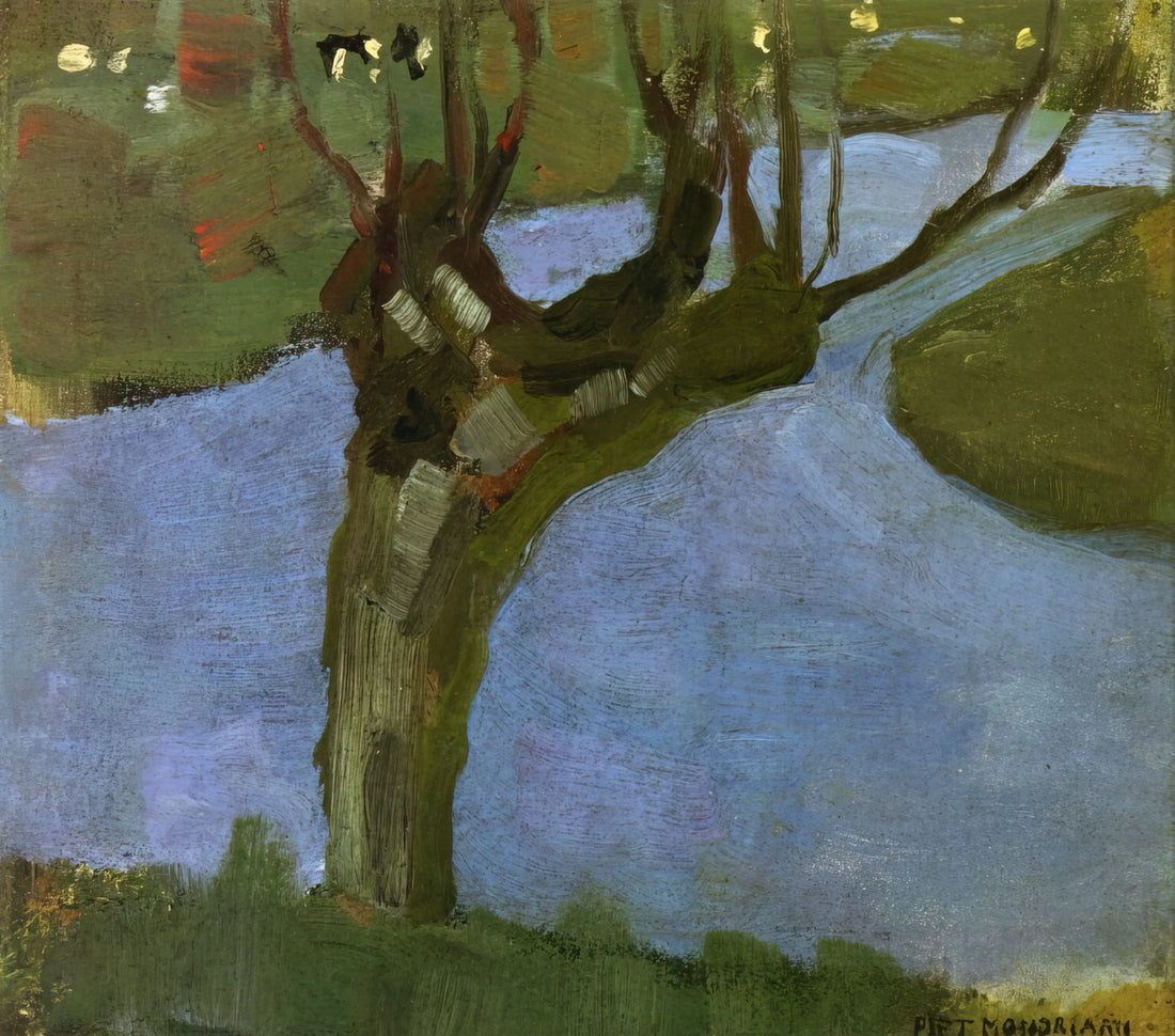 Piet Mondrian Prints: A Collector's Guide to the Evolution of an Abstract Visionary - Irrigation Ditch with Mature Willow by Piet Mondrian