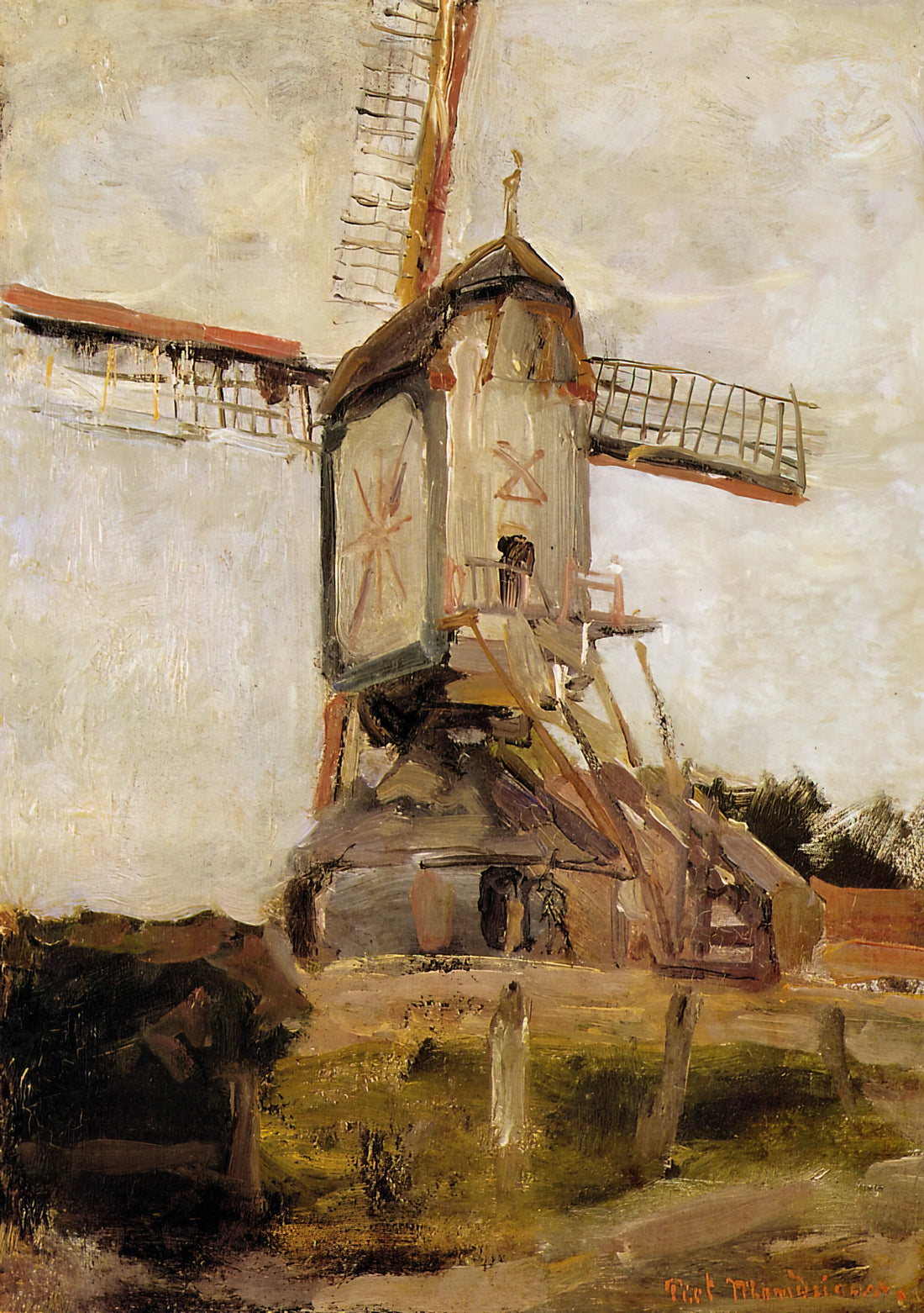 Piet Mondrian Style Art: The Enduring Legacy of Neoplasticism - Mill of Heeswijk Sun by Piet Mondrian