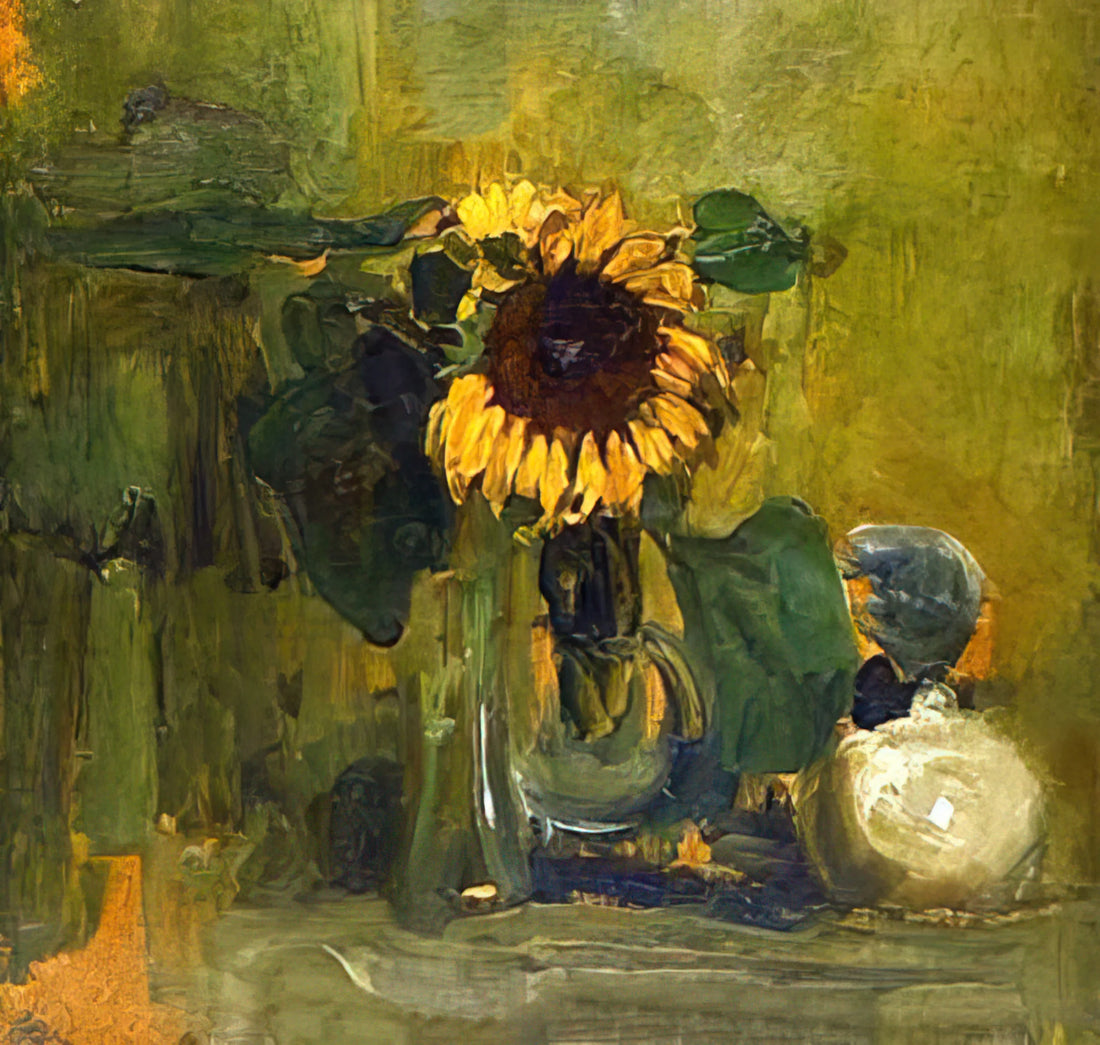Piet Mondrian at MoMA: A Journey Through Geometric Abstraction and Modernist Vision - Still life with Sunflower by Piet Mondrian