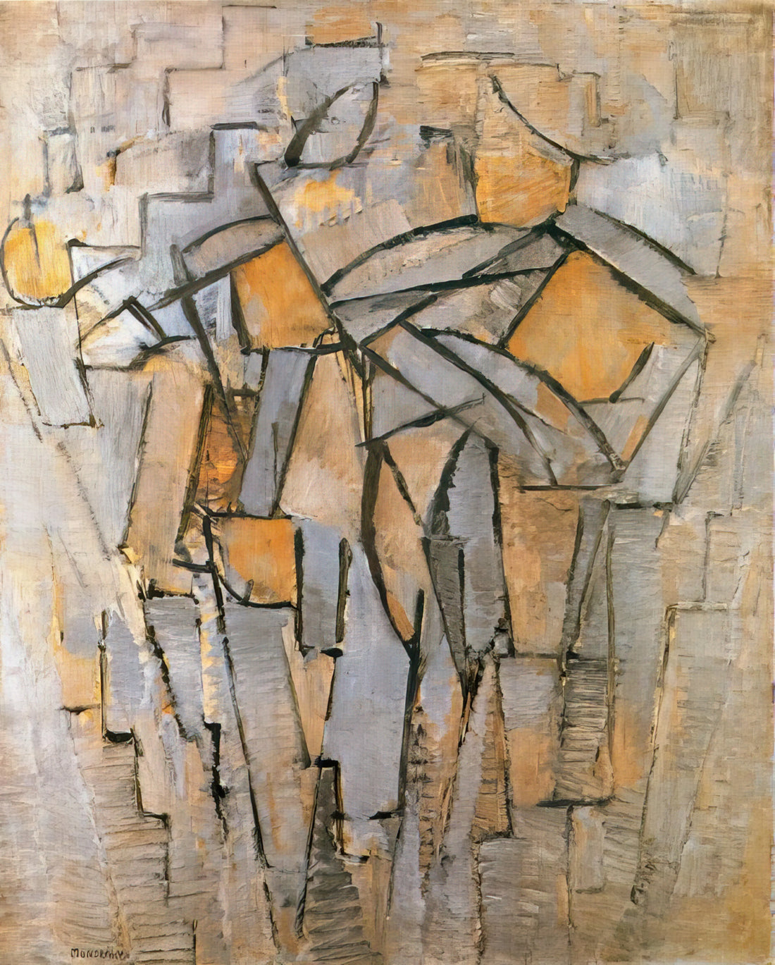 Piet Mondrian's Best Paintings: A Curator's Guide to His Definitive Works - Composición en Gris – Azul by Piet Mondrian