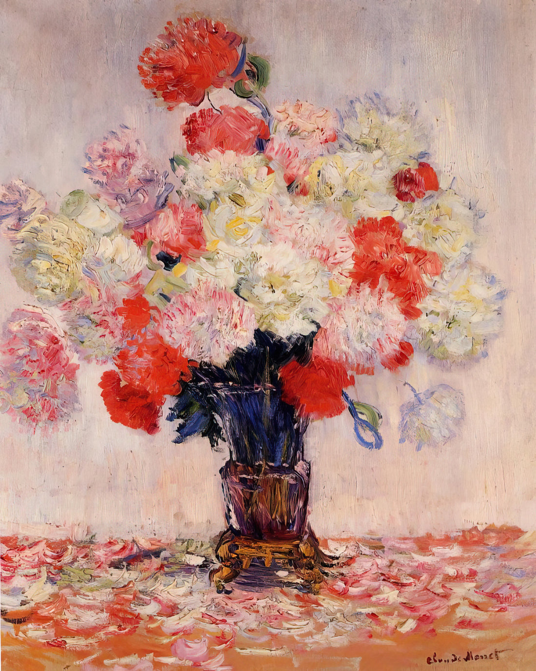 Popular Monet Paintings: A Curated Guide to the Impressionist Master's Most Beloved Works - Vase of Peonies by claude monet