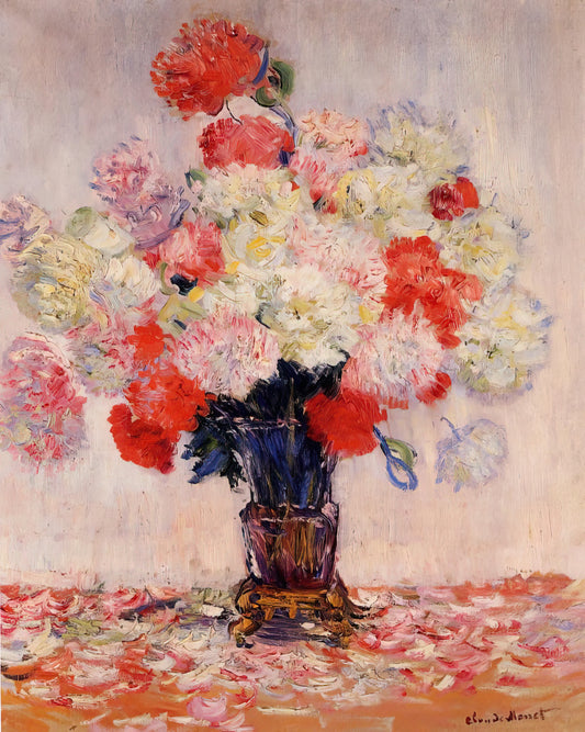 Popular Monet Paintings: A Curated Guide to the Impressionist Master's Most Beloved Works - Vase of Peonies by claude monet