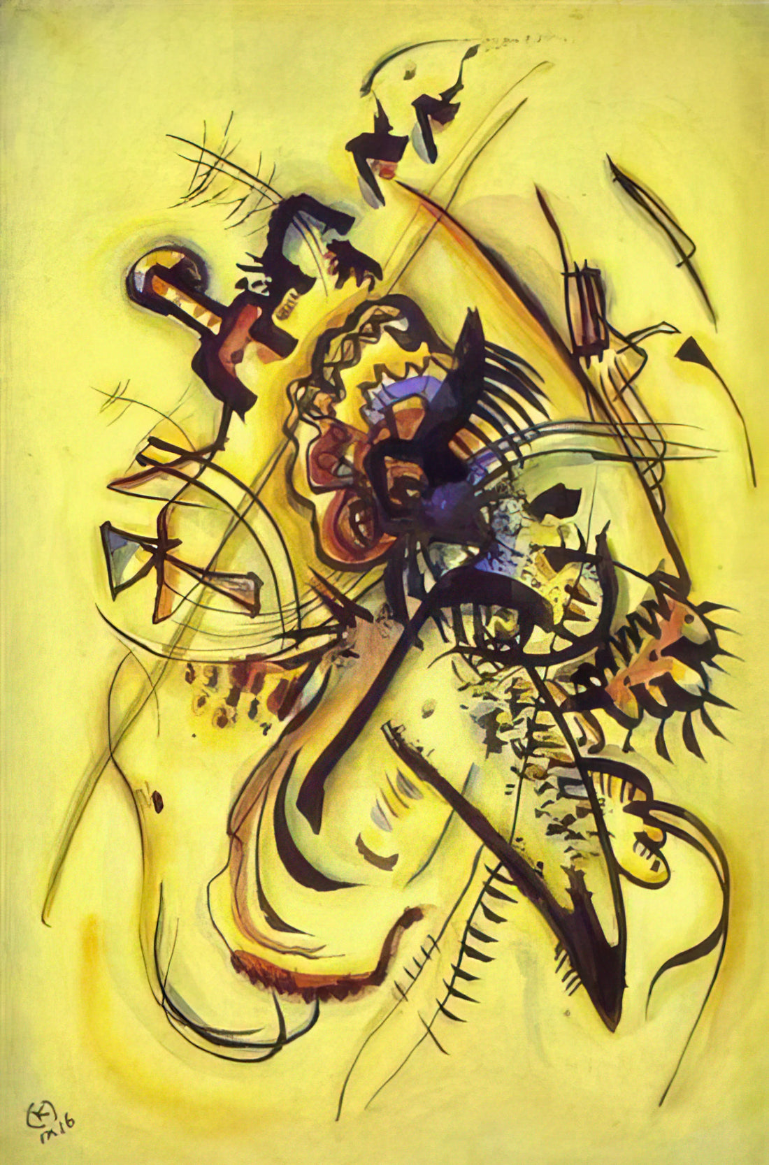 Poster Wassily Kandinsky: The Abstract Pioneer's Art in Print Form - TO THE UNKNOWN VOICE 1916 by Wassily Kandinsky