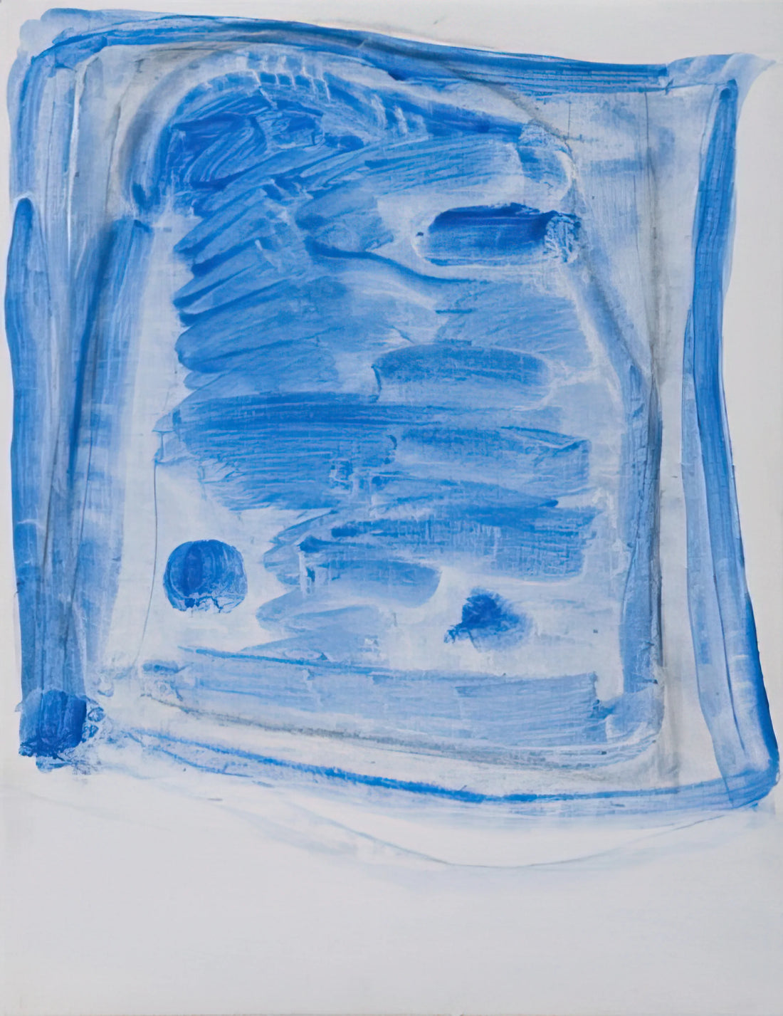 Raoul De Keyser Drift: The Elusive Poetry of Belgian Abstraction - Sketchy Cobaltic Blue Flag - 2009 by Raoul De Keyser