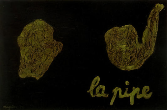 René Magritte Décalcomanie: The Surrealist's Enigmatic Transfer Technique - THE PIPE 1927 by Rene Magritte