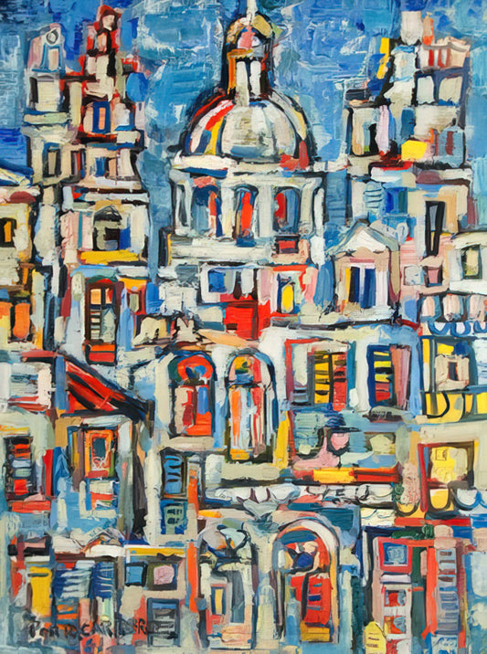 René Portocarrero Framed Art Print: A Collector's Guide to Cuban Modernism - LANDSCAPE OF HAVANA 1961 by Rene Portocarrero