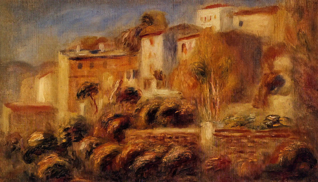 Renoir Drawings: The Intimate Foundation of Impressionist Mastery - Houses at Cagnes by Pierre-Auguste Renoir