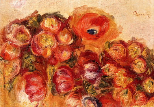Renoir Early Paintings: The Formative Years of a French Impressionist Master - Study of Flowers Anemones and Tulips by Pierre-Auguste Renoir