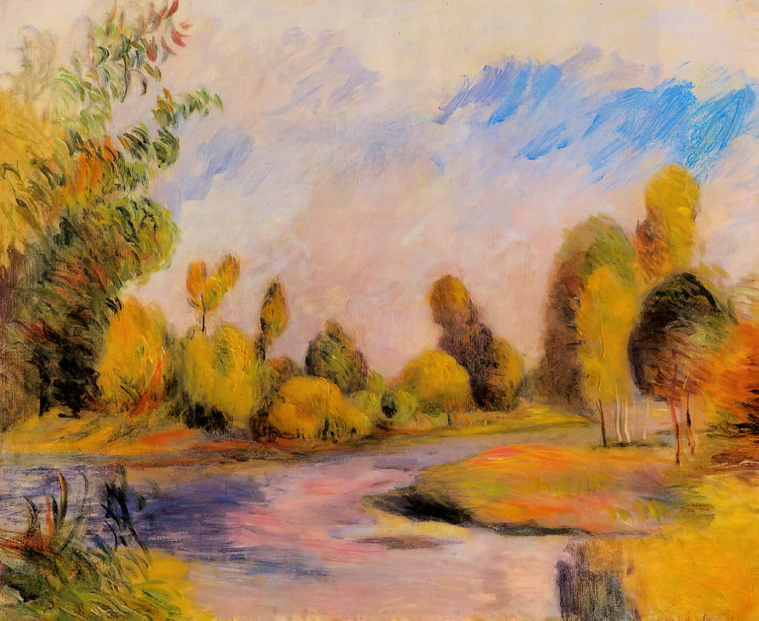 Renoir Posters: Bringing Impressionist Joy to Modern Spaces - Banks of a River by Pierre-Auguste Renoir