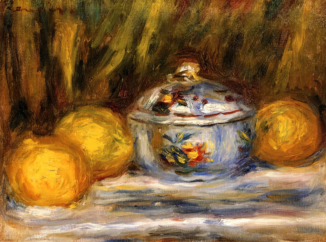 Renoir Seascape Print: Capturing the Master's Maritime Vision - Sugar Bowl and Lemons by Pierre-Auguste Renoir