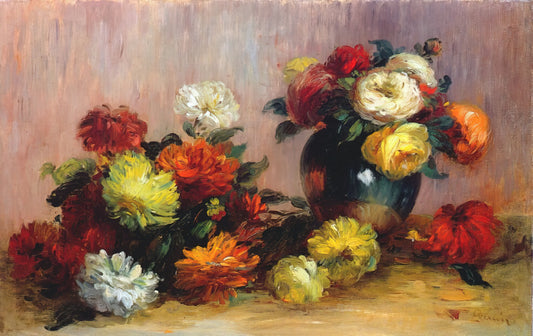 Renoir Watercolor Paintings: A Rare Glimpse into the Impressionist Master's Delicate Art - Bouquets of Flowers by Pierre-Auguste Renoir