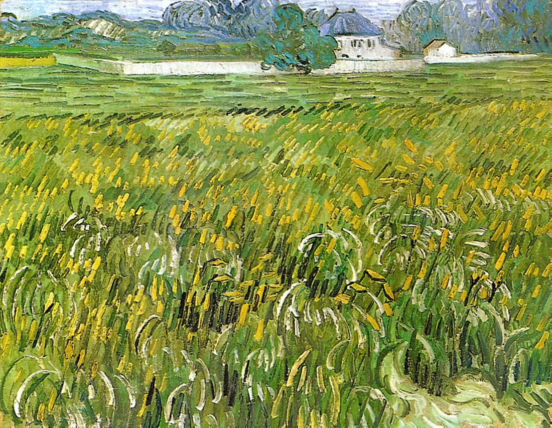 Rhône van Gogh: Exploring the Master's Nocturnal River Scenes and Their Artistic Legacy - Wheat Field at Auvers with White House by Vincent van Gogh