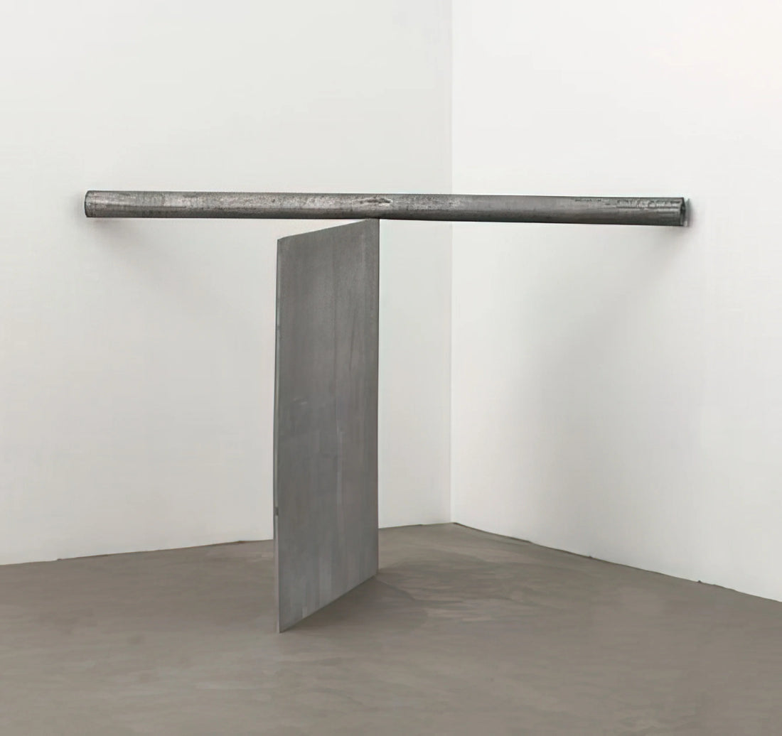 Richard Serra Framed Canvas Print: Monumental Minimalism for Your Space - EQUAL CORNER PROP PIECE 1970 by Richard Serra
