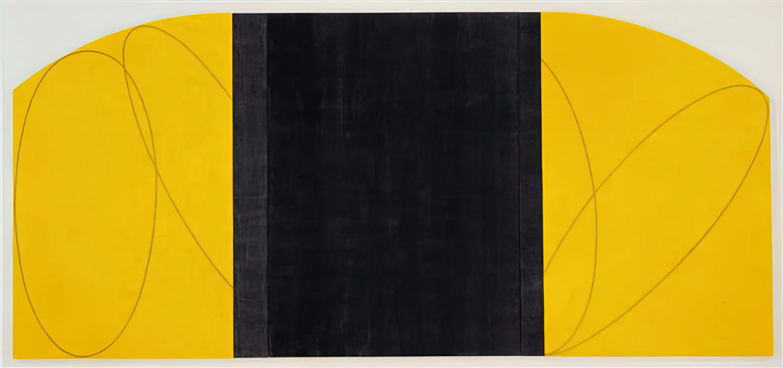 Robert Mangold Prints: A Guide to the Minimalist Master's Editions - ELLOW BLACK ZONE PAINTING IV 1996 by Robert Mangold
