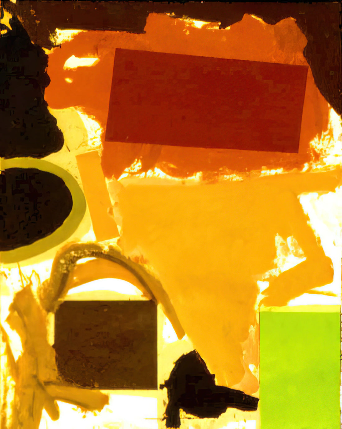 Ronnie Landfield Canvas: The Lyrical Abstraction of a Modern Master - Abstract Painting with Boxes 2 - 1963 by Ronnie Landfield