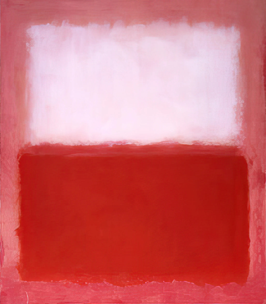 Rothko 10: Decoding the Power of Mark Rothko's Signature Scale and Color - White Over Red - 1957 by Mark Rothko