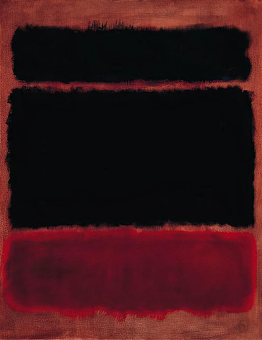 Rothko Mark Paintings: Decoding the Artist's Signature Style and Spiritual Depth - Black in Deep Red - 1957 by Mark Rothko