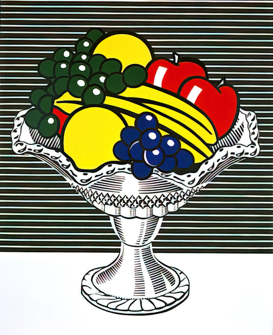 Roy Lichtenstein Abstract Art: Beyond the Dots and Benday - STILL LIFE WITH CRYSTAL BOWL 1973 by Roy Lichtenstein