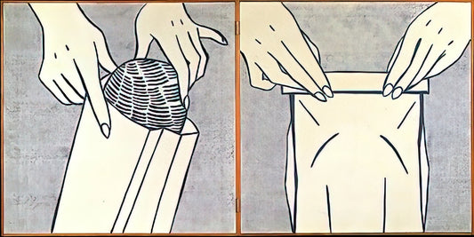 Roy Lichtenstein Apple: Pop Art's Iconic Still Life Reinvention - BREAD IN BAG 1961 by Roy Lichtenstein