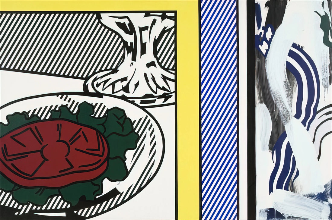 Roy Lichtenstein Framed Canvas Print: A Collector's Guide to Pop Art Iconography - TOMATO AND ABSTRACTION 1982 by Roy Lichtenstein