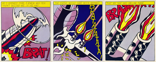 Roy Lichtenstein Glass: The Pop Art Master's Transparent Revolution - AS I OPENED FIRE 1964 by Roy Lichtenstein