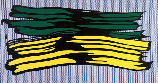 Roy Lichtenstein Sculpture: Pop Art's Bold Leap into Three Dimensions - YELLOW AND GREEN BRUSHSTROKES 1966 0 by Roy Lichtenstein