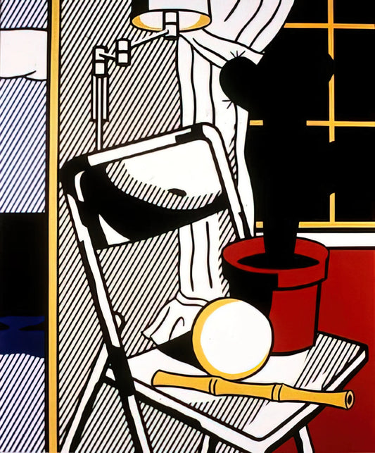 Roy Lichtenstein: The Master of Pop Art and His Enduring Legacy - INTERIOR WITH CACTUS 1978 by Roy Lichtenstein