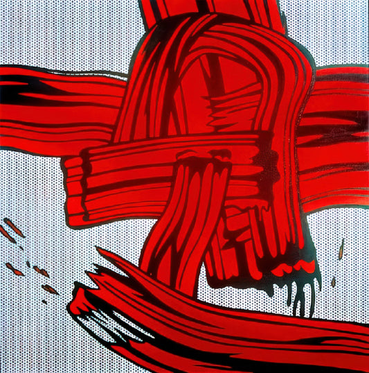 Roy Lichtenstein's BMW Art Car: A Pop Art Masterpiece on Wheels - RED PAINTING BRUSHSTROKE 1965 by Roy Lichtenstein