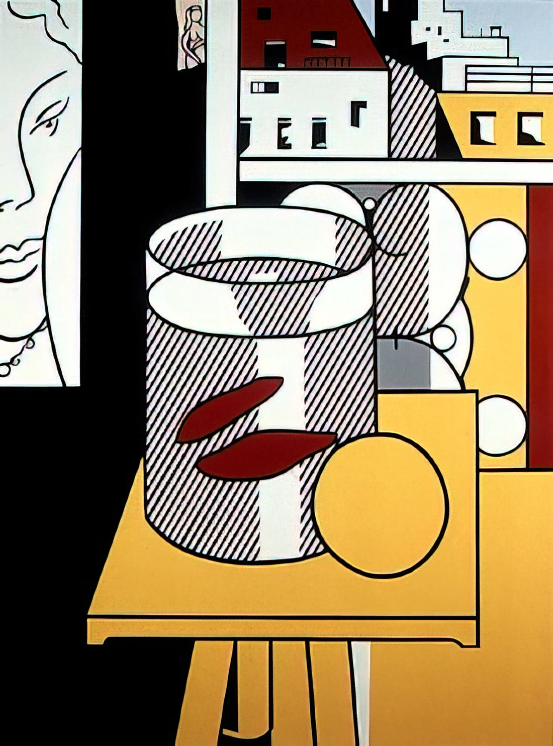 Roy Lichtenstein's Statue of Liberty: Pop Art's Iconic Reinterpretation - STILL LIFE WITH GOLDFISH 1974 by Roy Lichtenstein