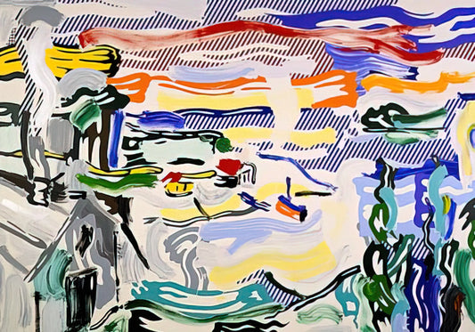 Roy Lichtenstein's Tintin Reading: A Pop Art Homage to Comic Culture - COAST VILLAGE 1987 by Roy Lichtenstein