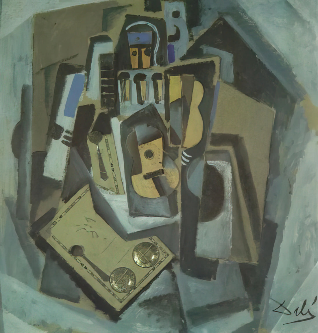 Salvador Dalí: The Surrealist Master of Dreams, Time, and Symbolism - PIERROT AND GUITAR by Salvador Dali
