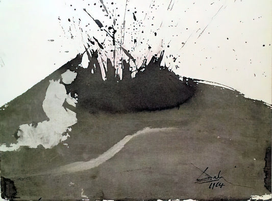 Salvador Dalí's Christ of Saint John of the Cross Print: A Surrealist Masterpiece Decoded - ANGELUS EXCUSSIT FLAMMAMIGNIS DANIEL 3 23 1967 by Salvador Dali