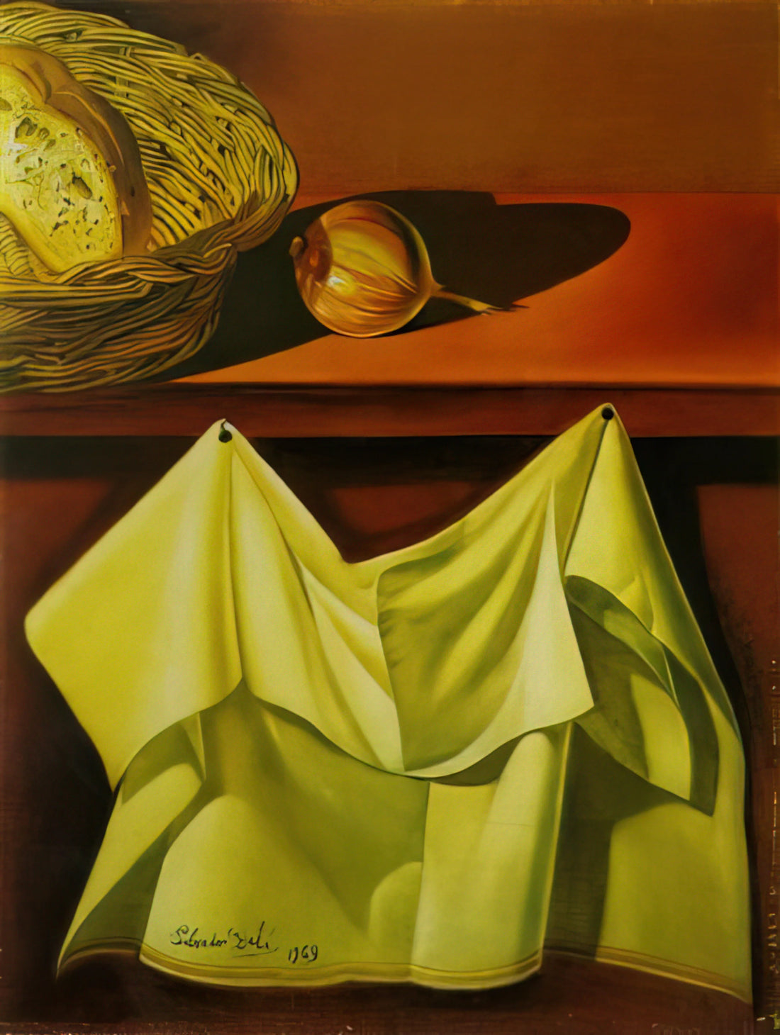 Salvador Dalí's Persistence of Memory Print: A Surrealist Icon Decoded - UNTITLED STILL LIFE WITH WHITE CLOTH by Salvador Dali