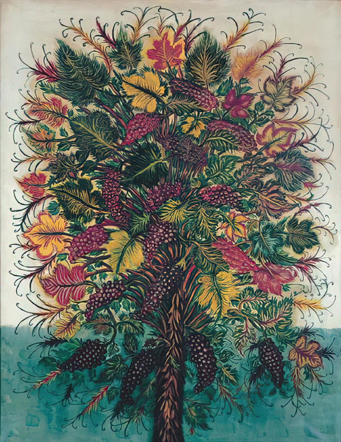 Séraphine de Senlis Louis: The Mystical Visionary of Naïve Art - Les Grappes de Raisin - 1930 by Seraphine Louis