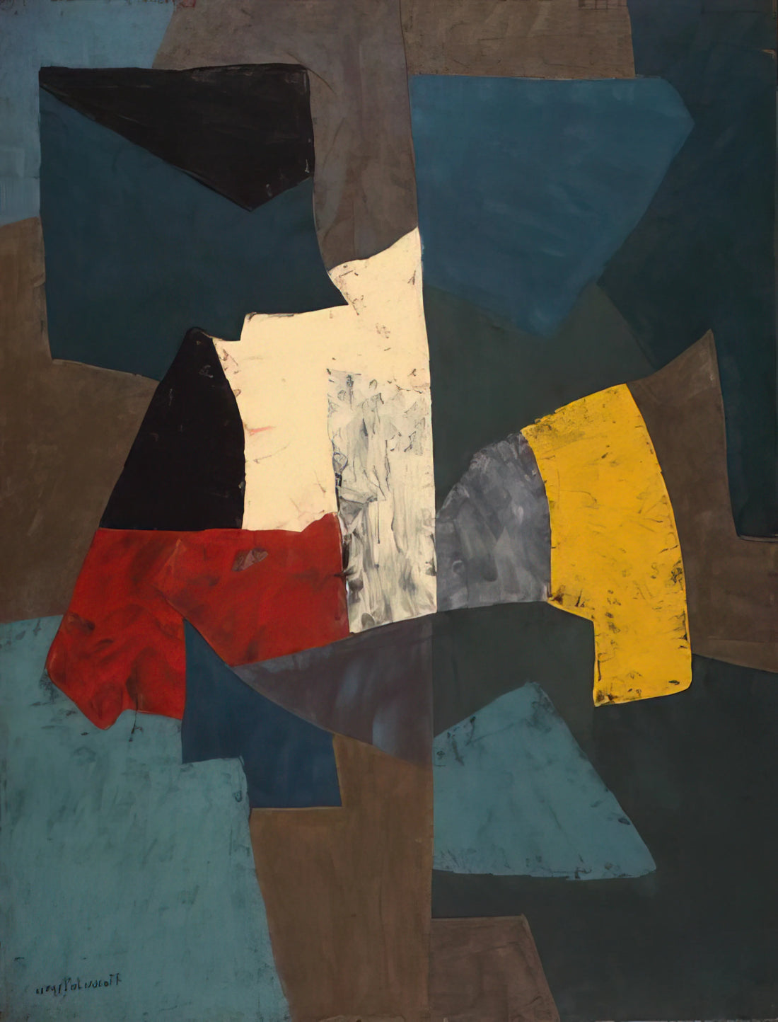 Serge Poliakoff Abstract Composition: The Geometry of Color and Form - Abstract Composition - 1954 by Serge Poliakoff