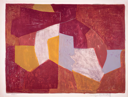 Serge Poliakoff Framed Canvas Print: The Ultimate Guide to Owning Abstract Masterpieces - Composition carmin, brune, jaune et grise - 1956 by Serge Poliakoff