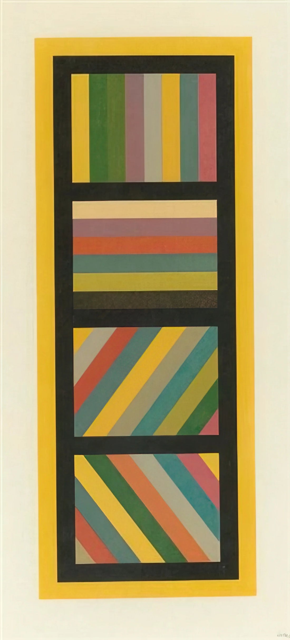 Sol LeWitt Art: Understanding the Conceptual Pioneer of Minimalism and Wall Drawings - Bands of Color in Four Directions by Sol LeWitt