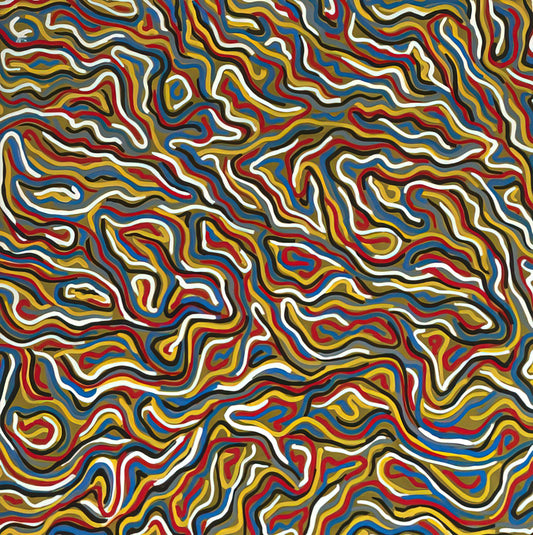 Sol LeWitt Cubo: The Conceptual Artist's Radical Approach to Geometric Form - Squiggly Brushstrokes Olive by Sol LeWitt