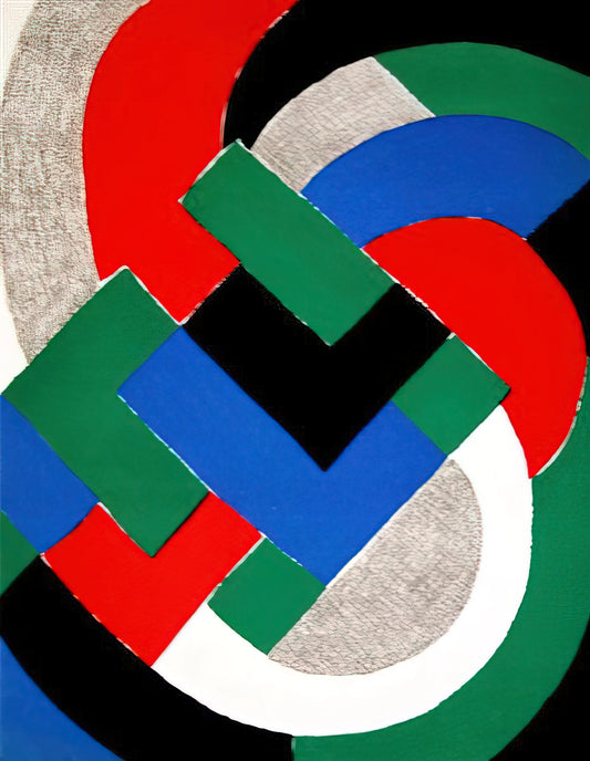 Sonia Delaunay Posters: A Vibrant Legacy of Orphism and Modern Design - COMPOSITION WITH GREEN AND BLUE by Sonia Delaunay