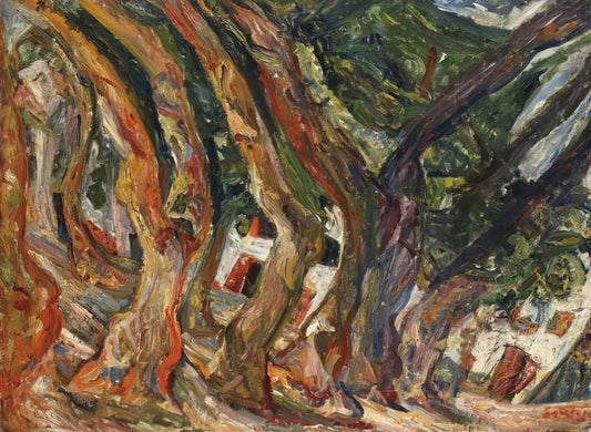 Soutine and Madeleine Castaing: The Collector Who Championed an Expressionist Master - PLANE TREES AT CERET 1920 0 by Chaim Soutine