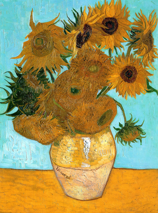 Starry Night Framed Canvas: A Curated Guide to Van Gogh's Masterpiece in Your Home - Still Life - Vase with Twelve Sunflowers by Vincent van Gogh