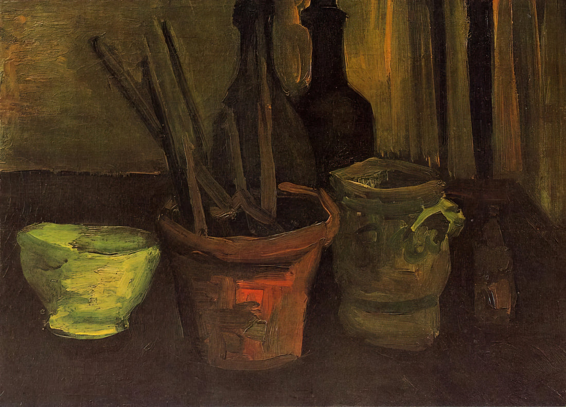 Starry Night Museum: A Curator's Guide to Van Gogh's Masterpiece and Its Legacy - Still Life of Paintbrushes in a Flowerpot by Vincent van Gogh