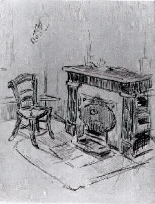 Starry Night Over the Rhône Poster: A Guide to Van Gogh's Celestial Masterpiece - Mantelpiece with Chair by Vincent van Gogh