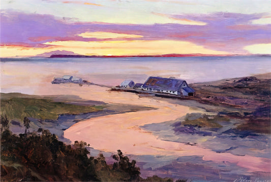 Sydney Laurence Framed Canvas Print: A Collector's Guide to Alaskan Grandeur - Emard Salmon Cannery - 1915 by Sydney Laurence