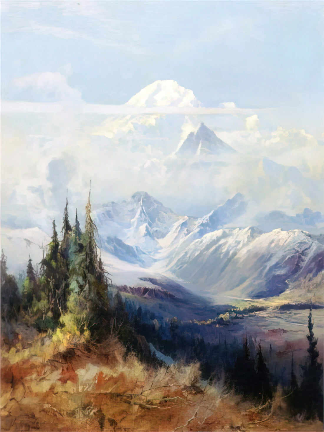 Sydney Laurence: The Painter Who Captured Alaska's Majestic Soul - Mount McKinley in Mist - Romanticism by Sydney Laurence