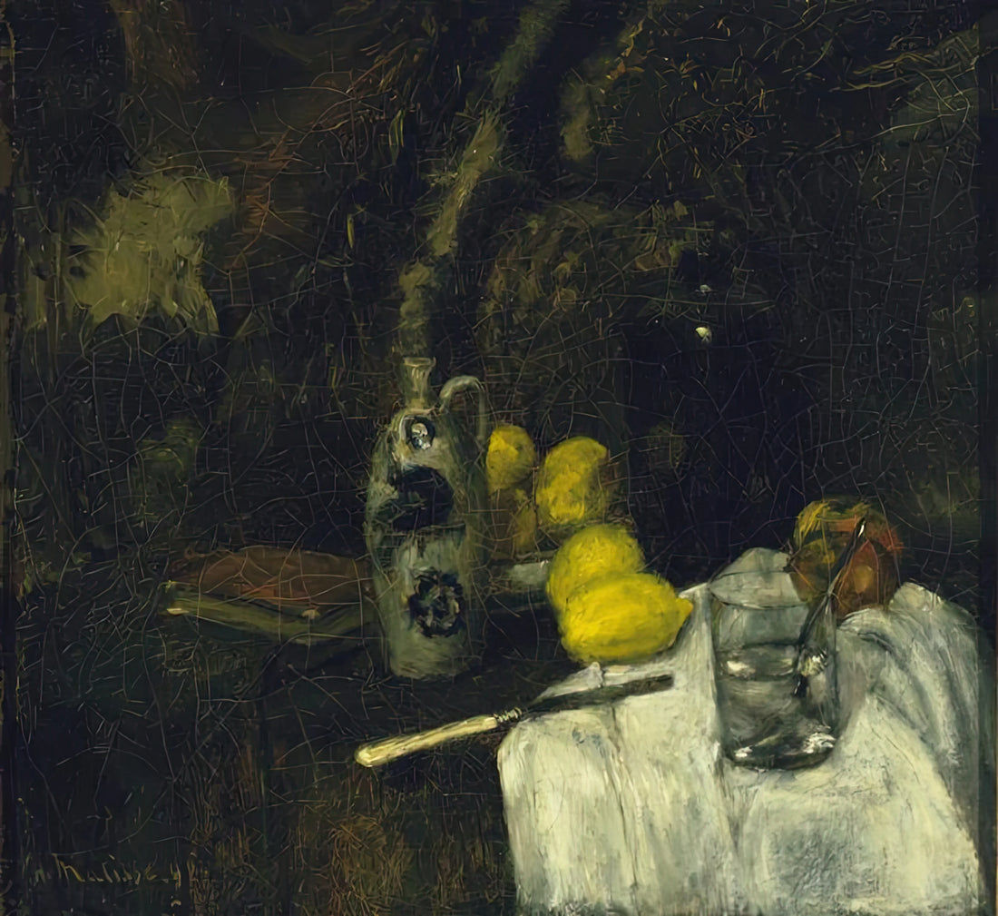The Art of Henri Matisse: Color, Form, and the Joy of Creation - LEMONS AND BOTTLE OF DUTCH GIN 1896 by Henri Matisse
