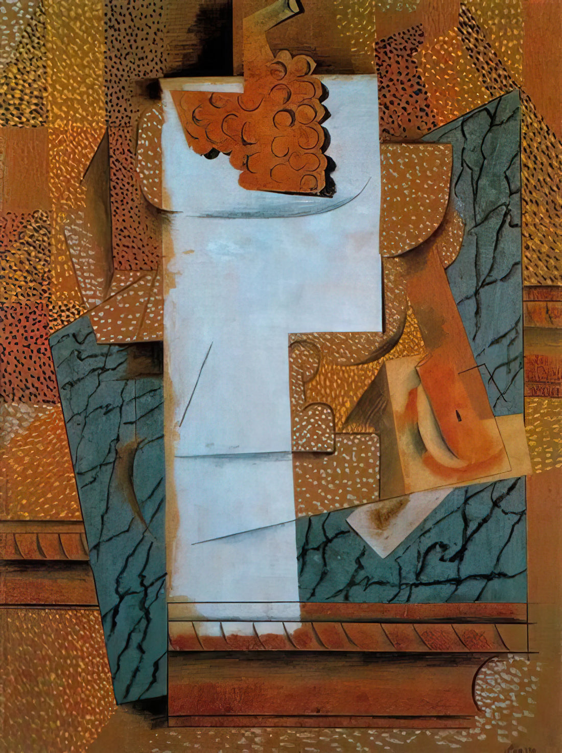 The Artistic Evolution of Pablo Picasso: A Journey Through His Defining Periods - Fruit vase and bunch of grapes - 1914 by Pablo Picasso