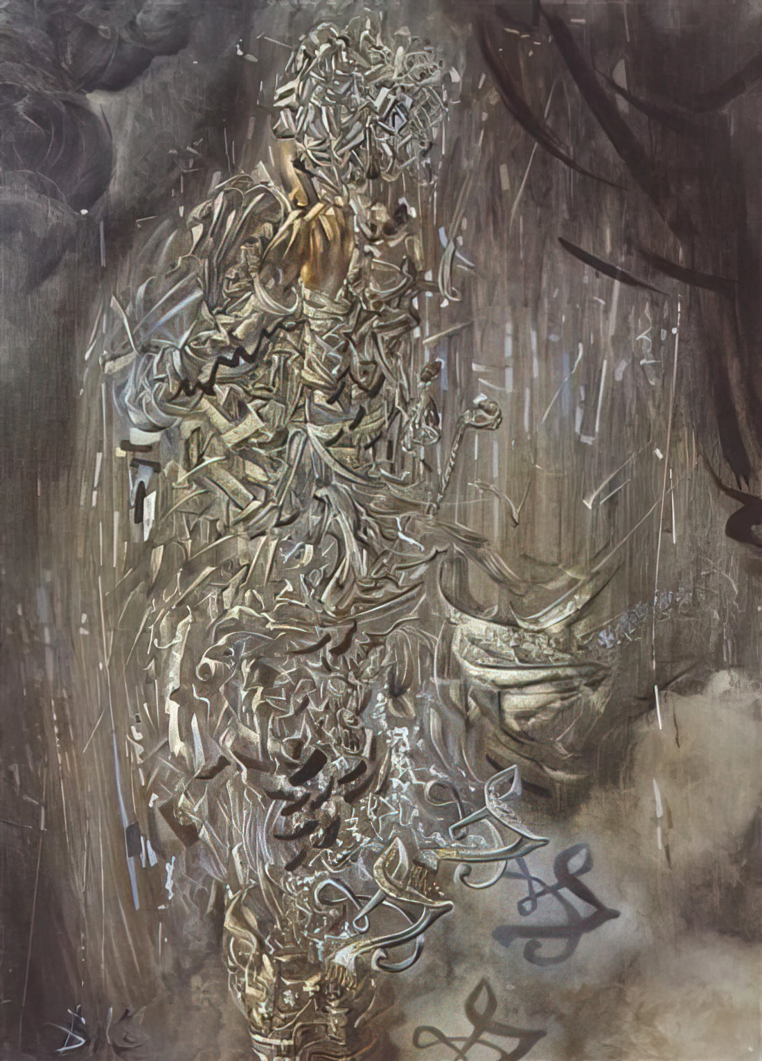 The Dalí Experience: A Journey Through Surrealism's Most Iconic Visionary - SAINT SURROUNDED BY THREE PI MESONS by Salvador Dali