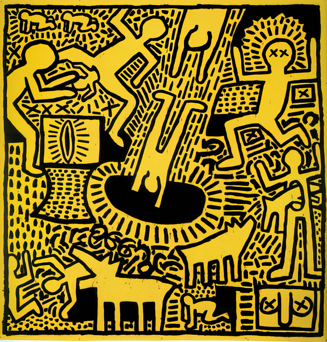The Dynamic Fusion of Form and Figure: Exploring the Spirit of Bretz Keith Haring in Contemporary Interiors - UNTITLED 1981 by Keith Haring
